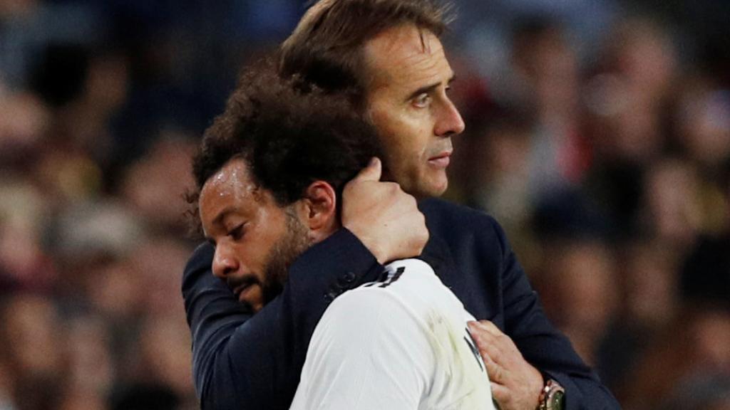 Lopetegui consuela a Marcelo tras su lesión durante El Clásico