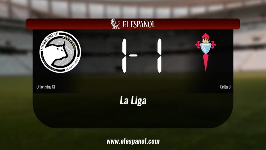 El Unionistas no pudo conseguir la victoria ante el Celta B (1-1)