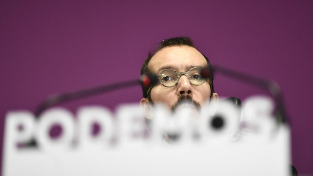 Pablo Echenique, secretario de Organización de Podemos, en rueda de prensa.