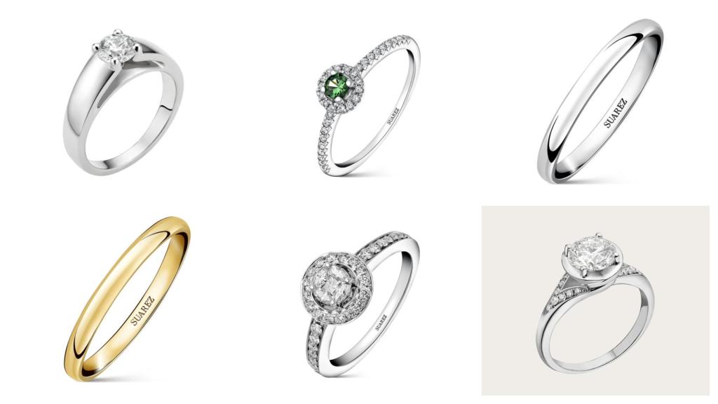 Distintos anillos en un montaje.