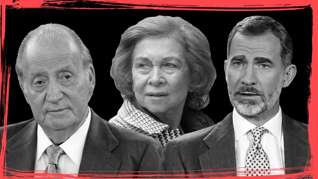 Los reyes eméritos, Juan Carlos y Sofía, junto a su hijo Felipe VI.