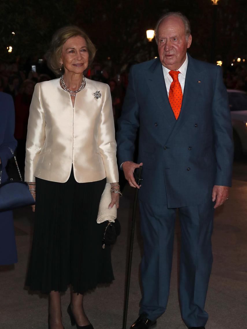 Los reyes eméritos a su llegada a la Escuela Superior de Música Reina Sofía.