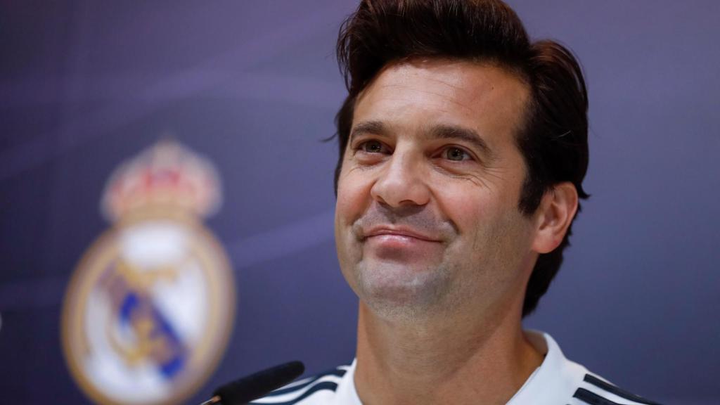 Solari, en rueda de prensa con el Real Madrid