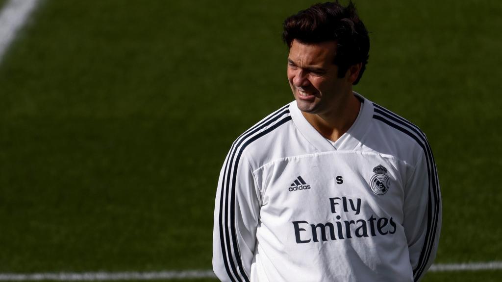 Solari en el entrenamiento del Real Madrid