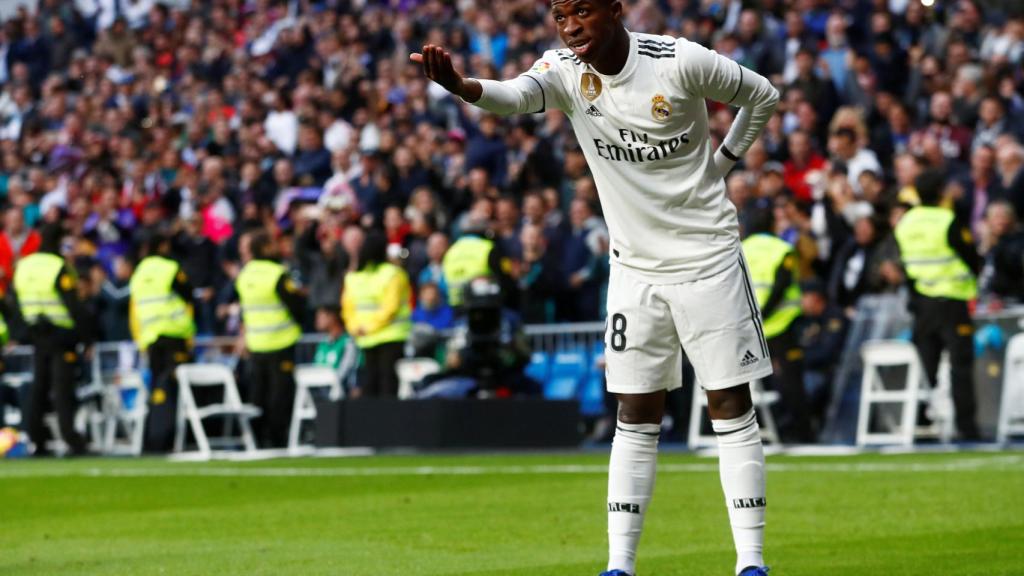 Vinicius celebra su gol ante el Valladolid.