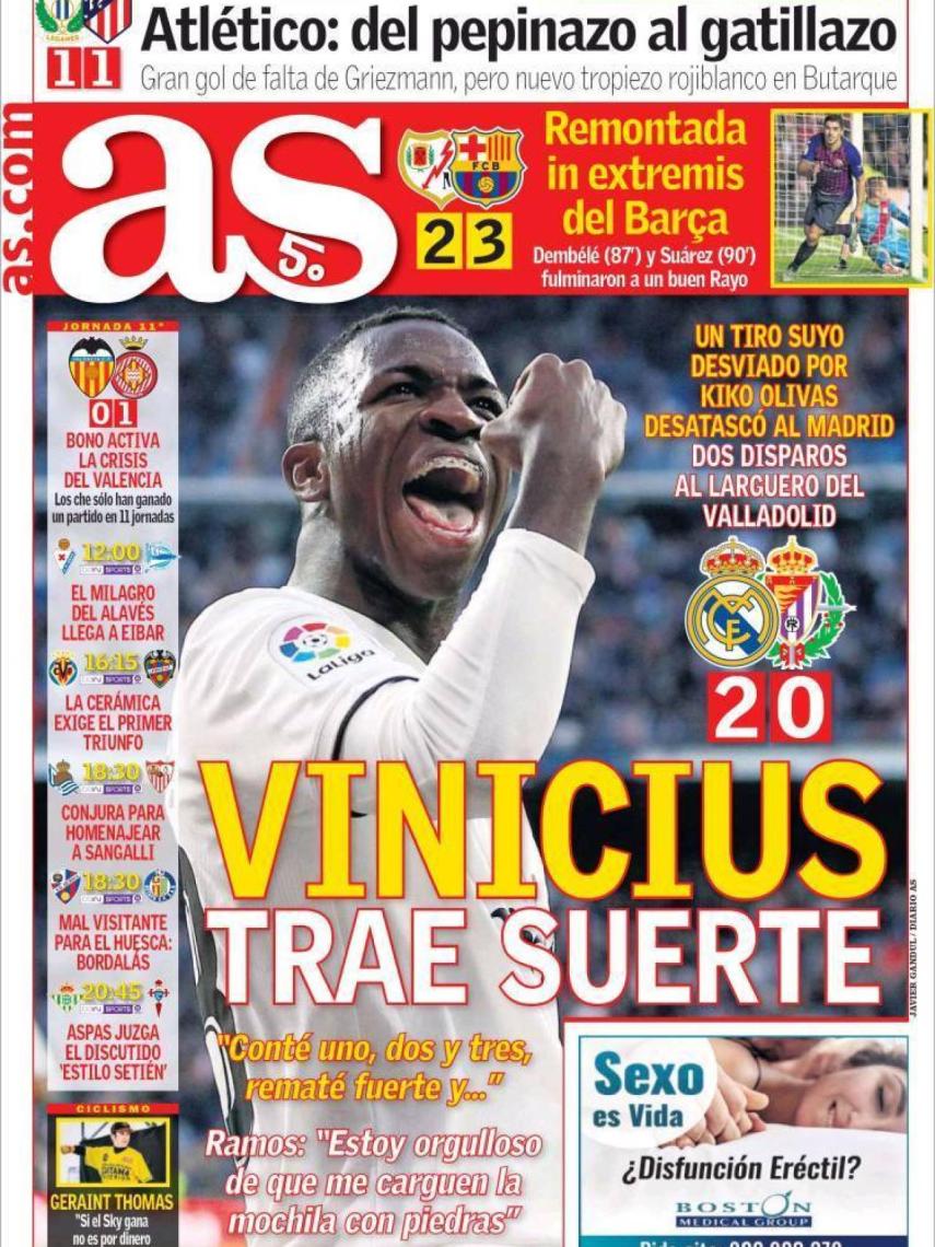 La portada del diario AS (04/11/2018)