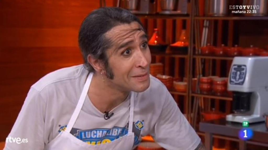 Vaquerizo durante su cocinado de la primera prueba.