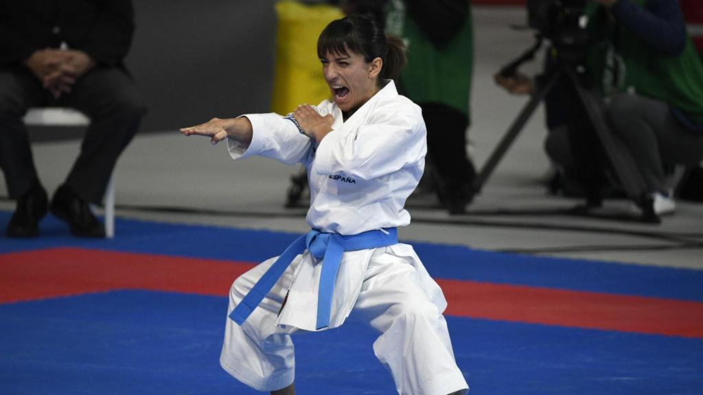 Sandra Sánchez, durante los Mundiales de kárate.