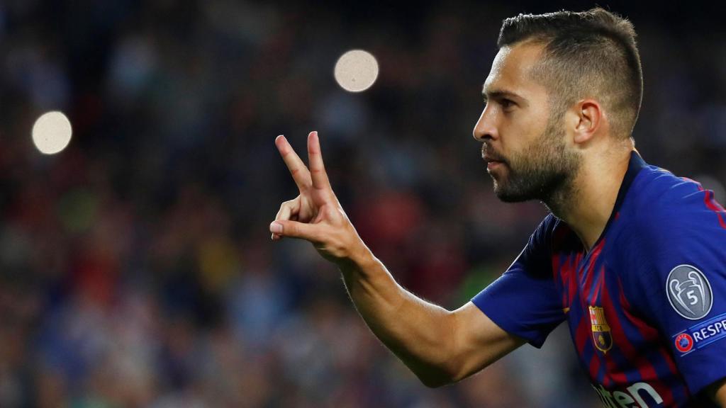 Jordi Alba, en el partido ante el Inter de la pasada jornada de Champions.