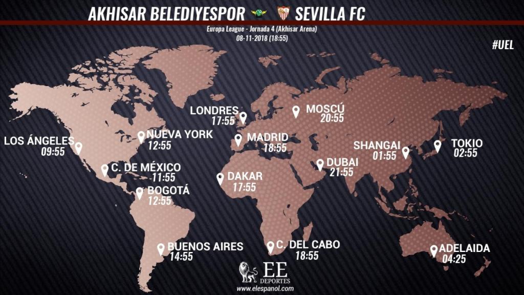Horario del  Akhisar Belediyespor - Sevilla