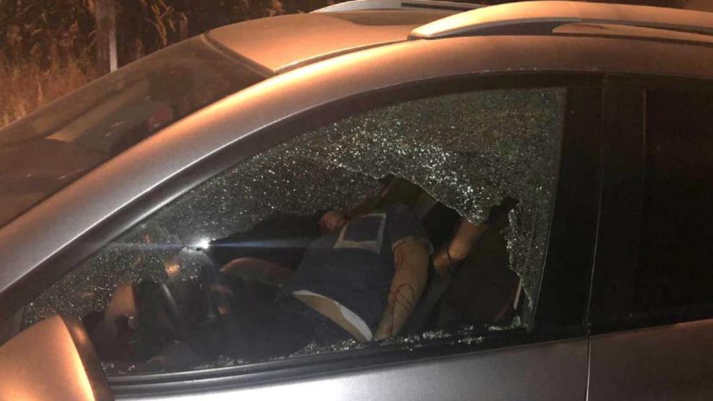 El coche acribillado