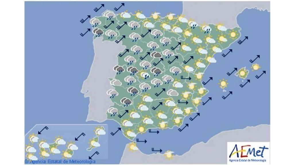 El mapa del tiempo a 10/11/2018.