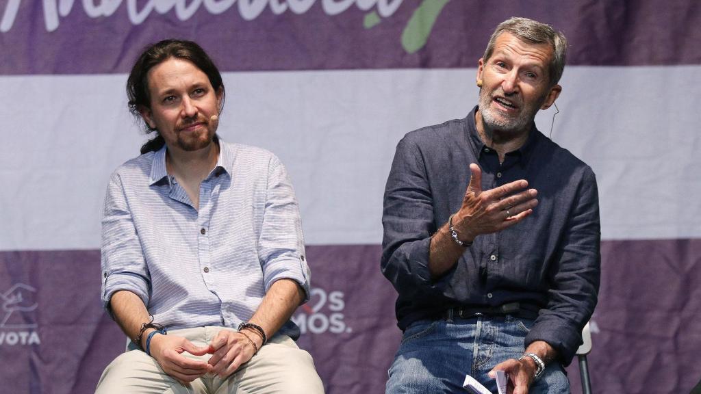 Pablo Iglesias y Julio Rodríguez, durante la campaña del 26-J, cuando fue número dos por Almería.