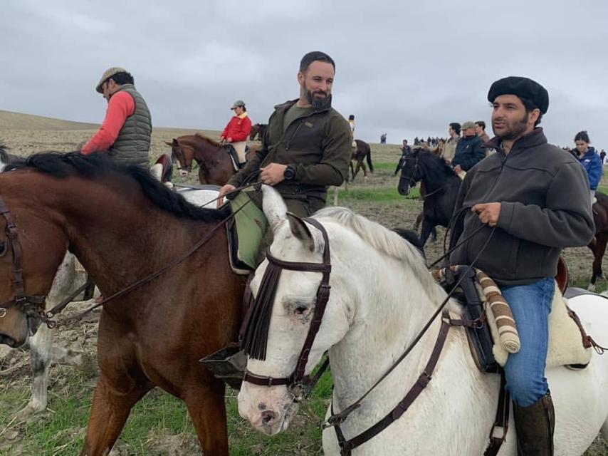 Santiago Abascal y Morante de la Puebla, durante la grabación del vídeo.
