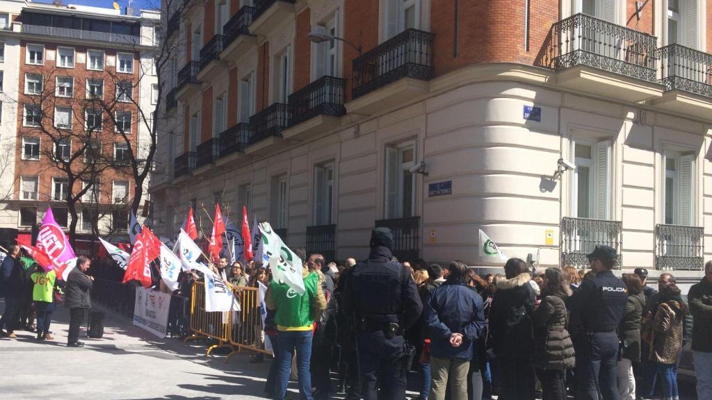 Manifestación de los funcionarios de la Justicia a las puertas de la Audiencia Nacional, marzo de 2018.