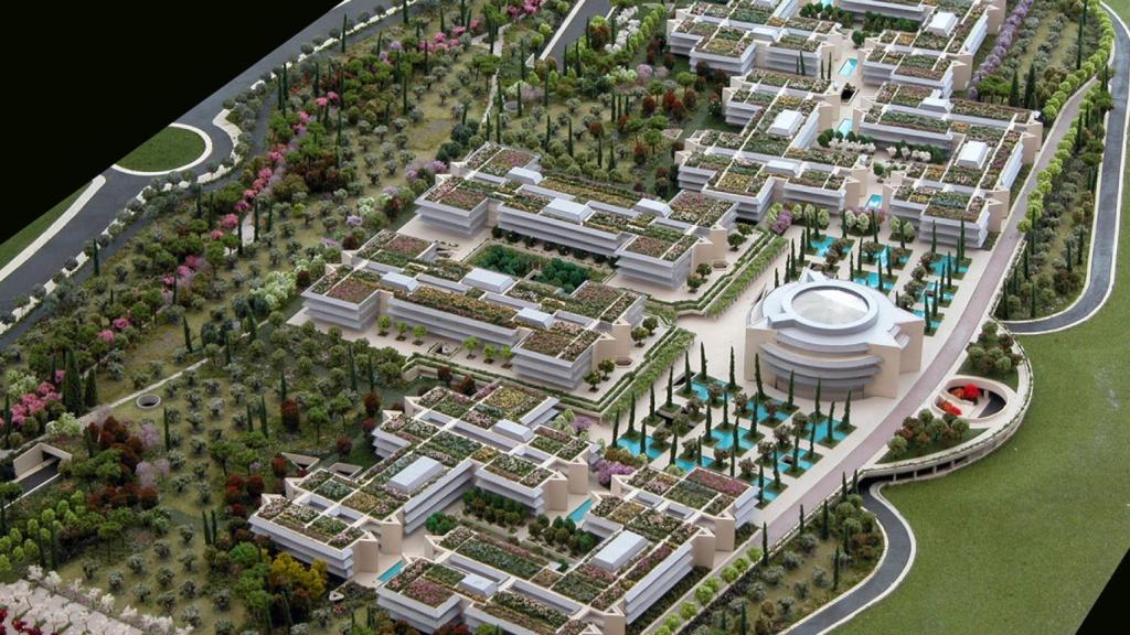 Maqueta de la Ciudad Financiera del Banco Santander en Boadilla del Monte.