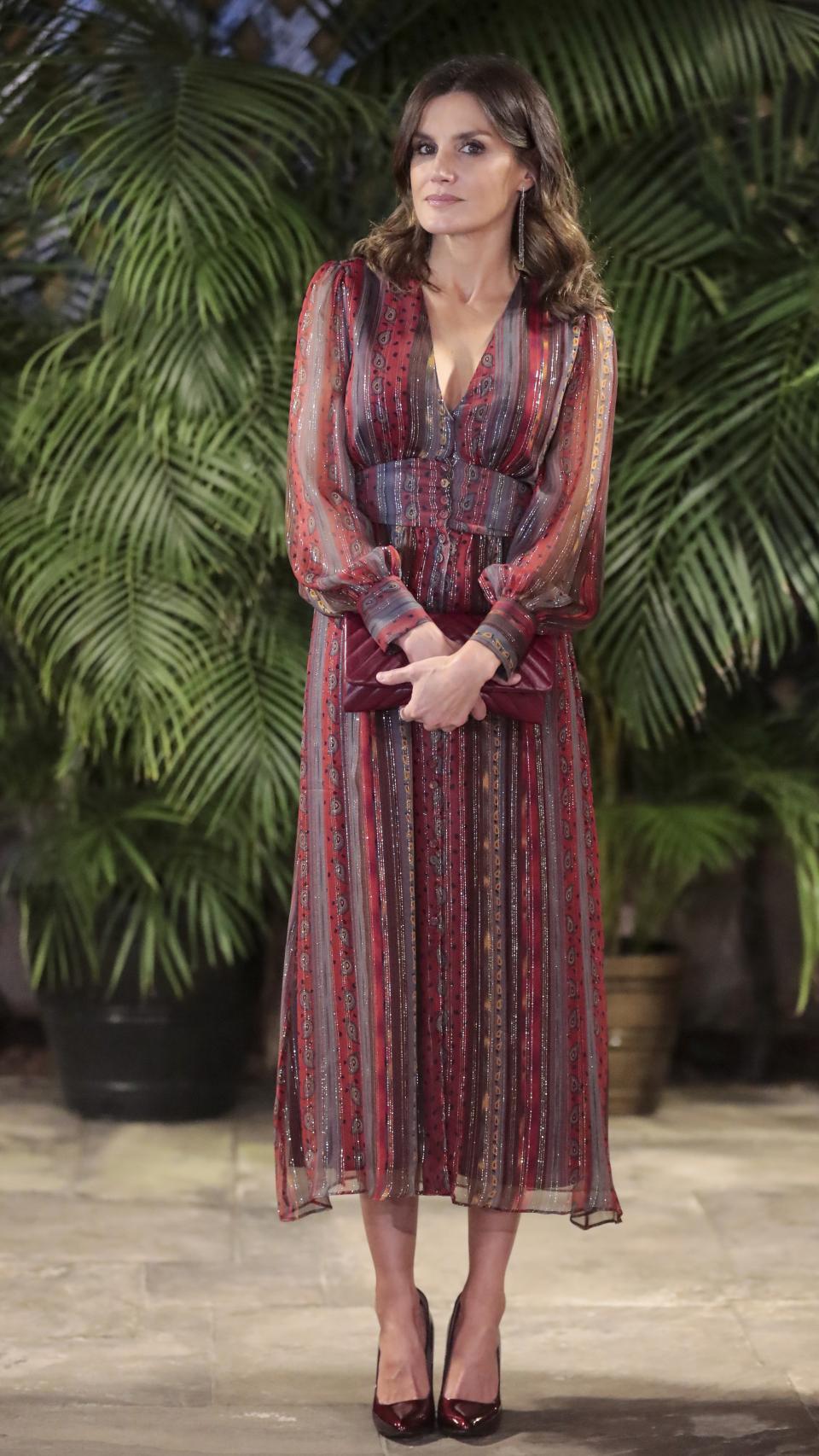 Letizia con el vestido de Intropia.