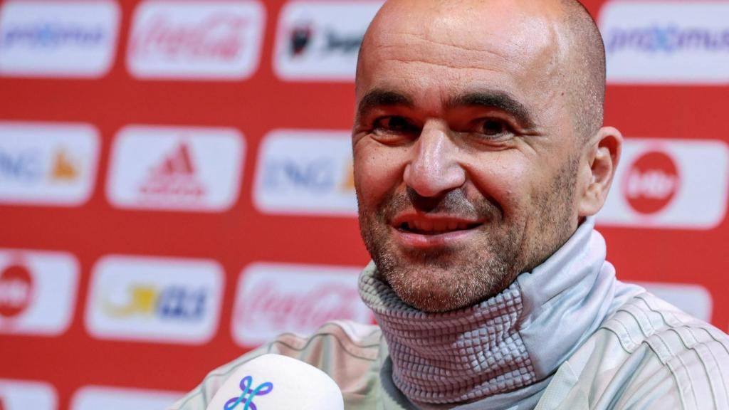 Roberto Martínez, en la rueda de prensa de Bélgica