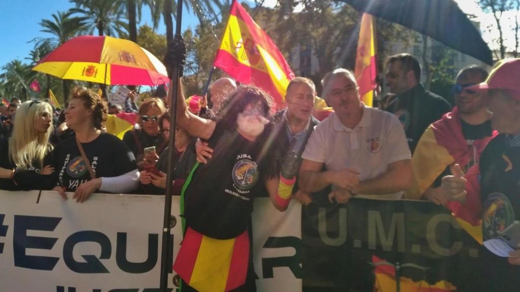 Villota, en una concentración de Jusapol este verano.