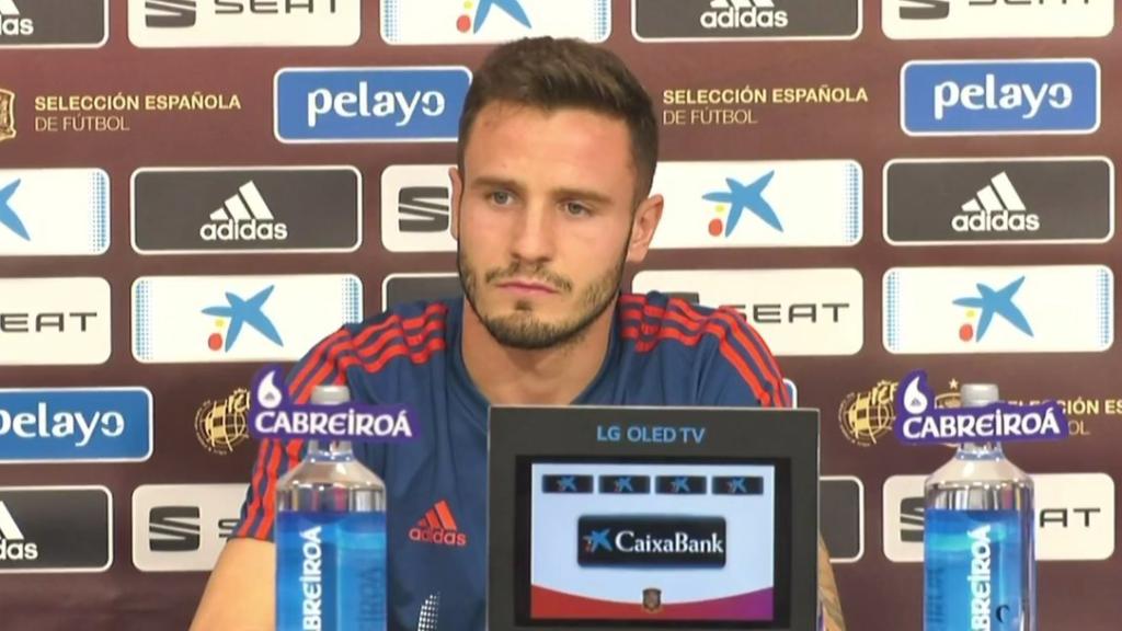 Saúl, en rueda de prensa. Foto: Twitter (@SeFutbol)
