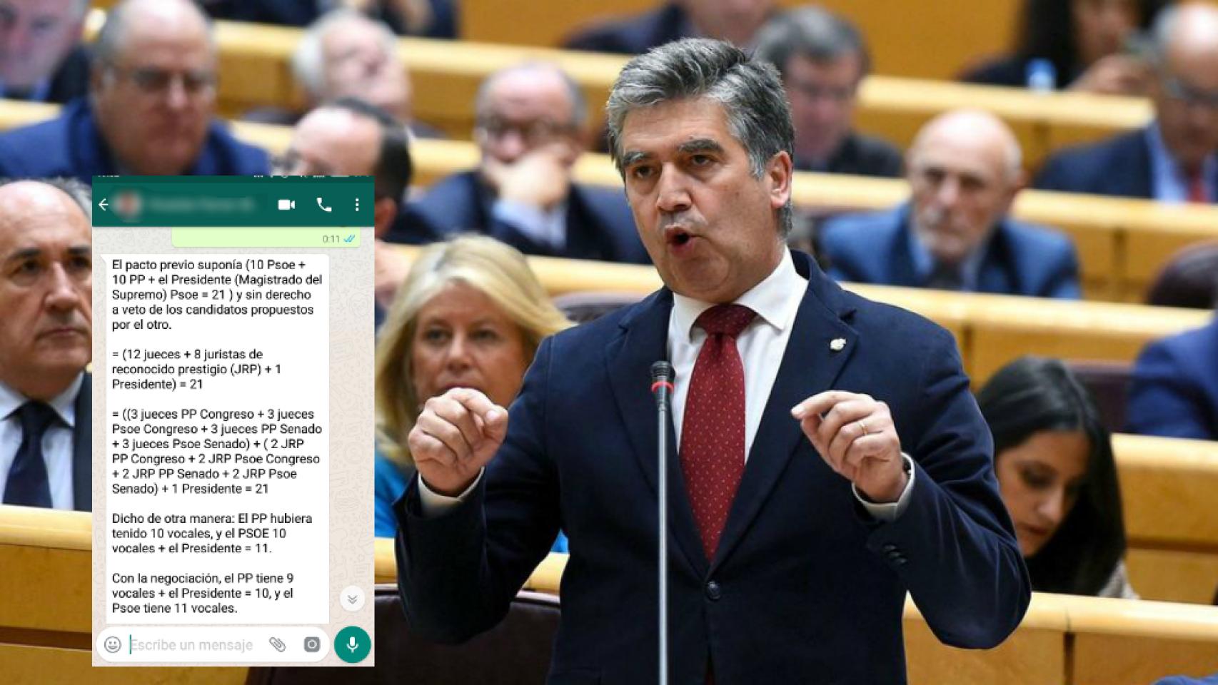 "Controlando la Sala Segunda desde detrás": el  'whatsapp' de Cosidó justificando el pacto con el PSOE en el CGPJ