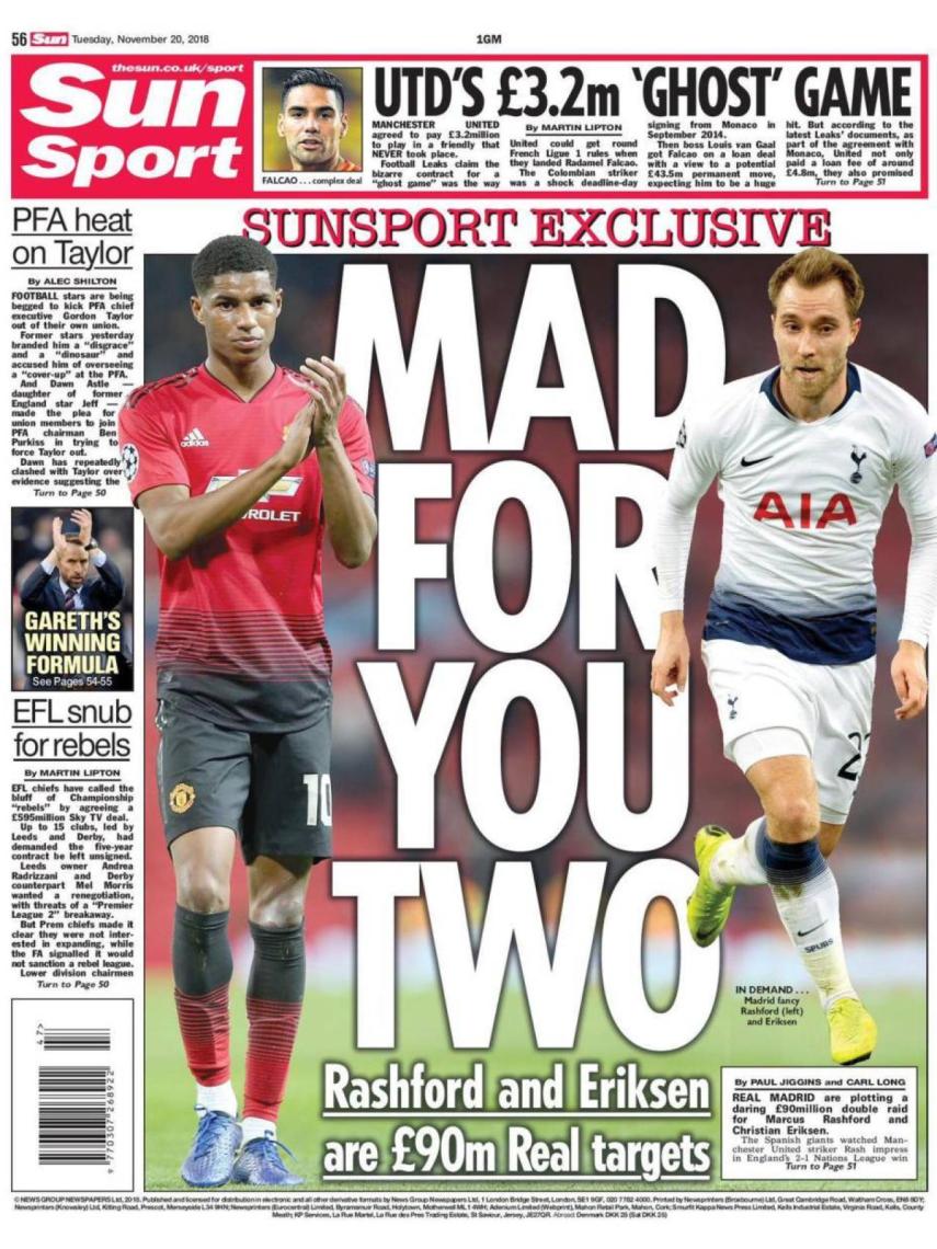 Portada The Sun (20/11/2018)