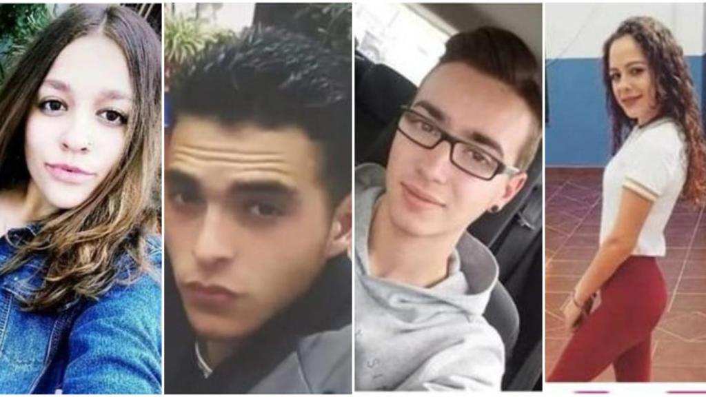 Lucía, Sebastián, Lorenzo y María del Mar fallecieron este martes en la carretera.