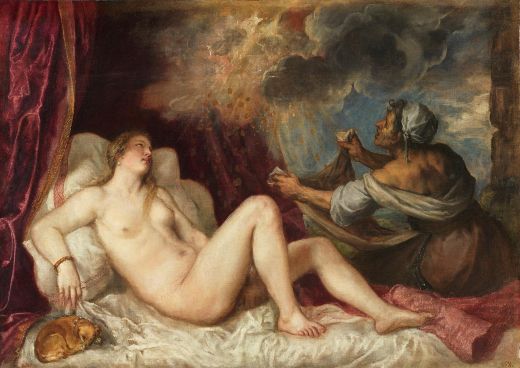 La 'Dánae recibiendo la lluvia de oro' (1560-1565) que conserva la pinacoteca española.