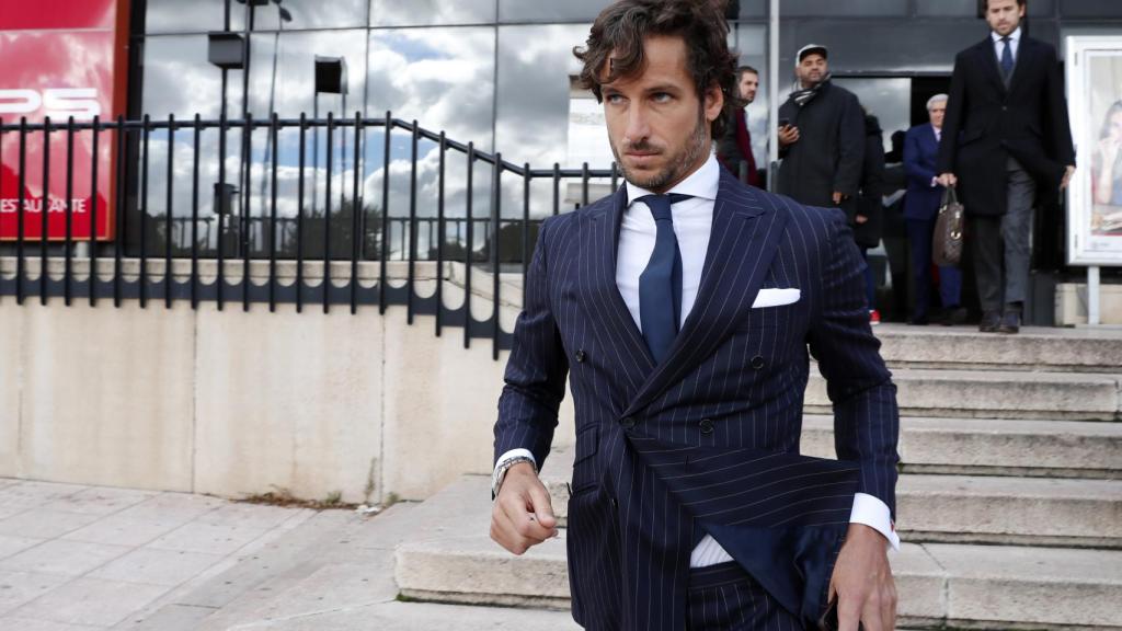 El tenista saliendo de los juzgados.