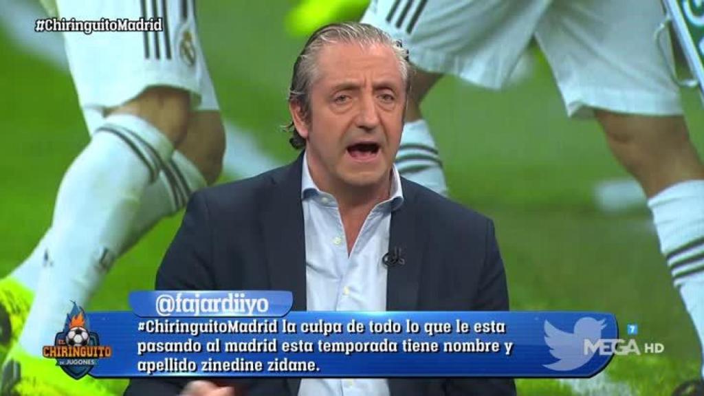 Josep Pedrerol en El Chiringuito. Foto: Twitter. (@elchiringuitotv)