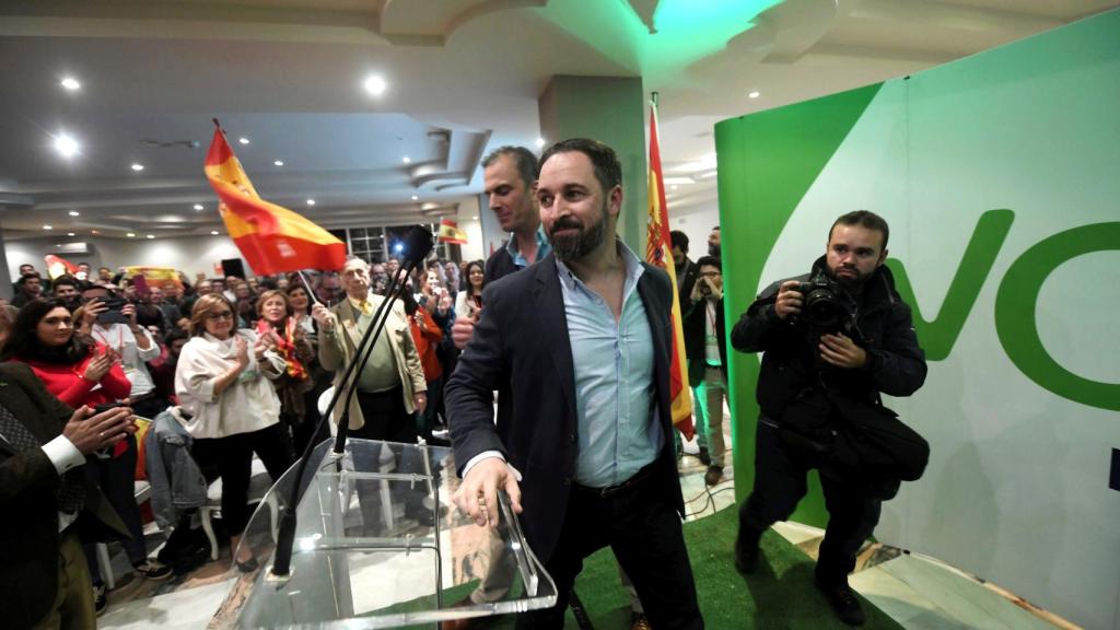 Santiago Abascal, en un mitin en Córdoba por las elecciones andaluzas.