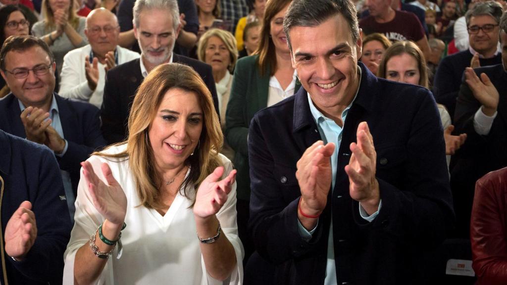 Pedro Sánchez y Susana Díaz en Marbella este martes.