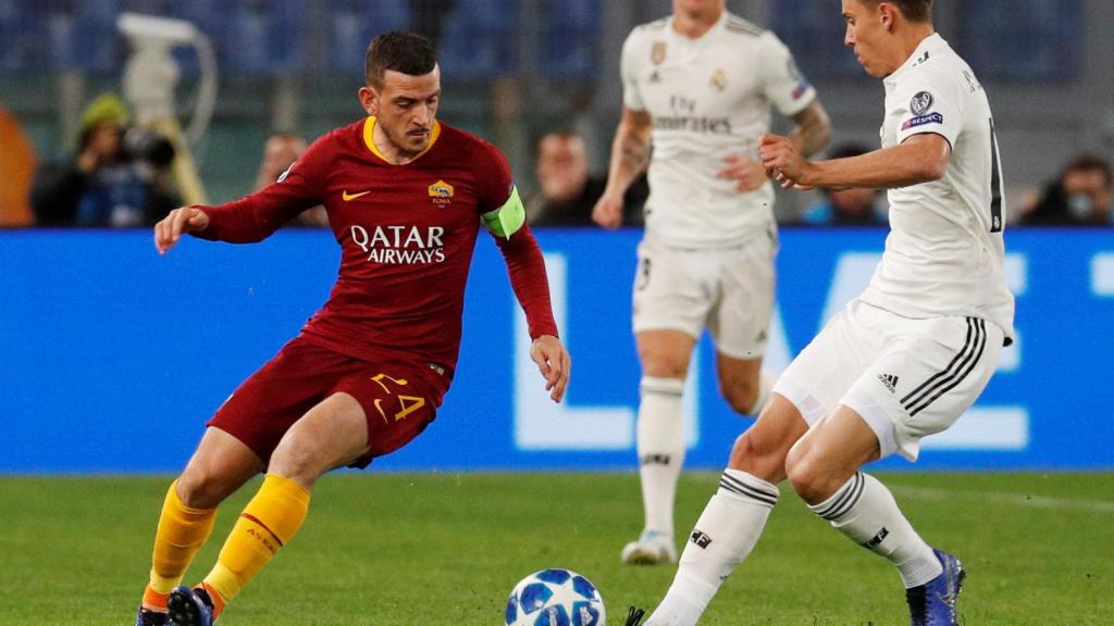 Marcos Llorente, en el partido frente a la Roma de la Champions League