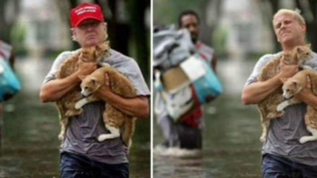 A la izquierda el montaje; a la derecha la fotografía original.