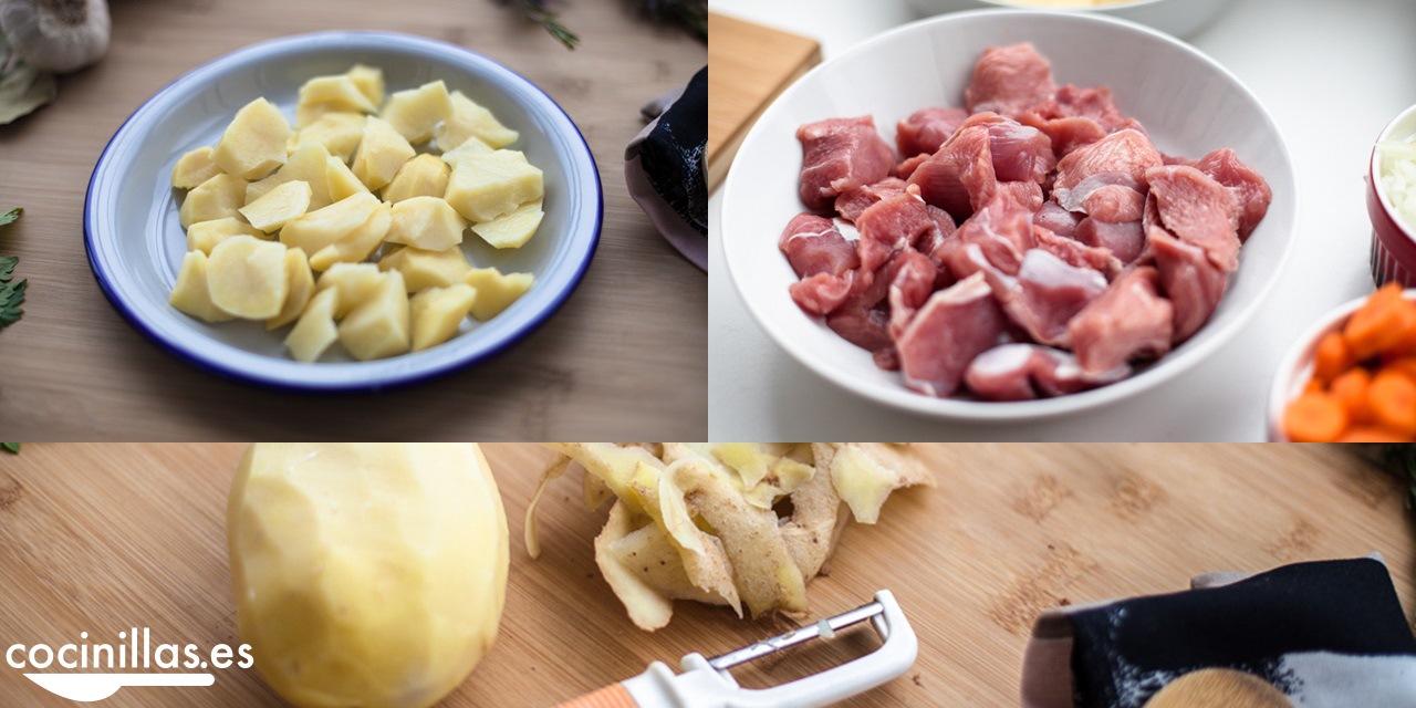 Preparando el guiso pavo