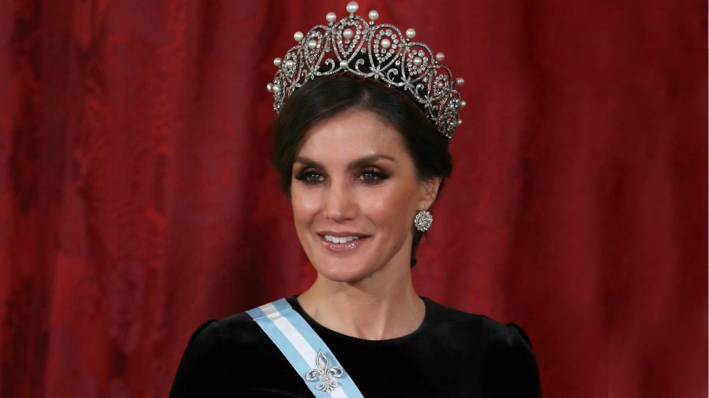 Letizia, en la cena de gala en honor al presidente de China y su esposa.