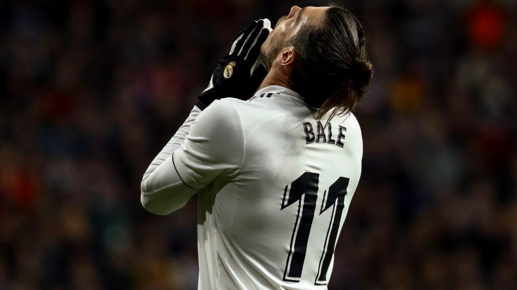Gareth Bale se lamenta de una ocasión fallada