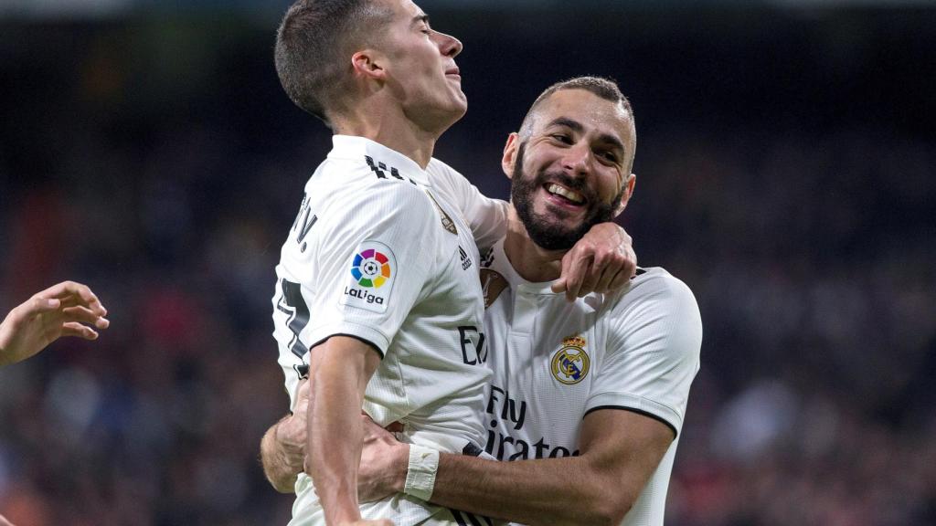 Benzema y Lucas frente al Valencia