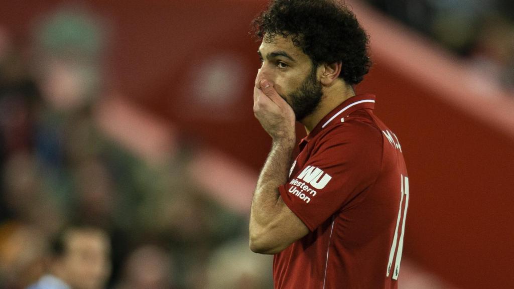 Mohamed Salah durante el Liverpool - Everton