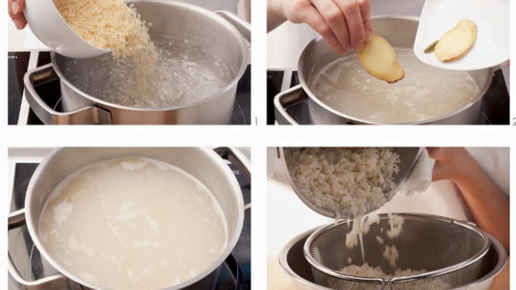 Una receta de arroz blanco.