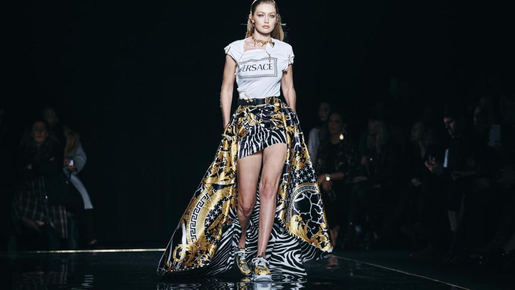 Versace, en su último desfile en Nueva York.