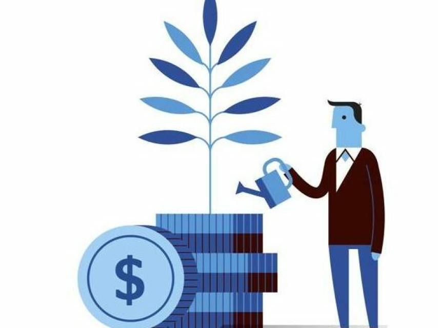 Icónica imagen de archivo sobre el crecimiento de los ahorros.