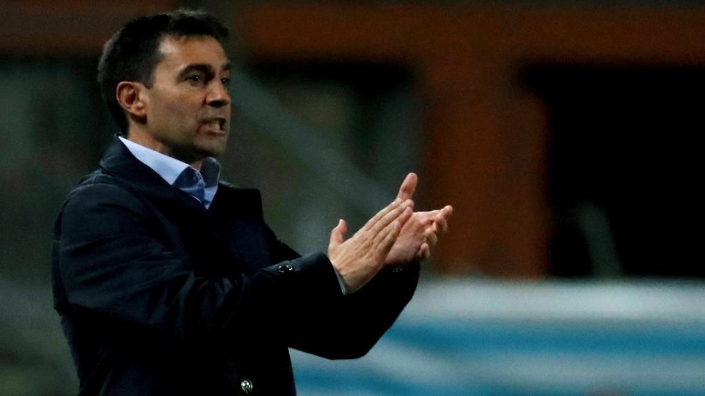 Asier Garitano durante su último partido