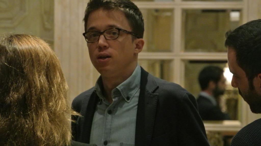 Errejón, minutos antes de intervenir en el desayuno informativo.