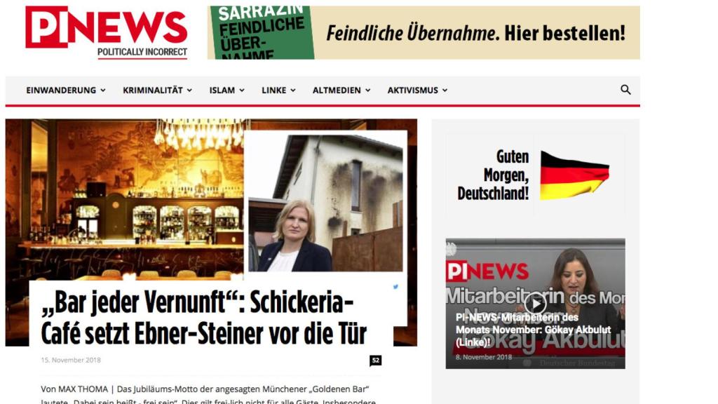 Portada del medio PI-News que alude al libro de Thilo Sarrazin