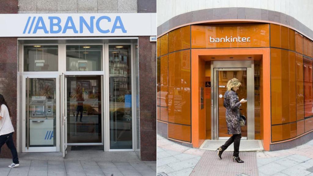 Imagen de archivo de dos sucursales de Bankinter y Abanca.