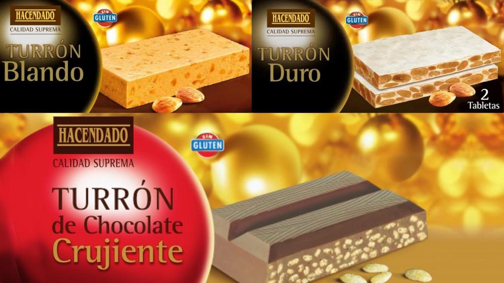 Algunos de los turrones de Sanchis Mira (Antiu Xixona) para Hacendado.