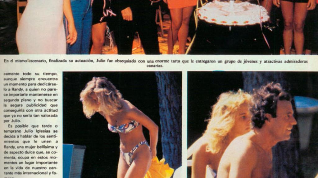 Julio Iglesias y Makoke (detrás de la tarta)