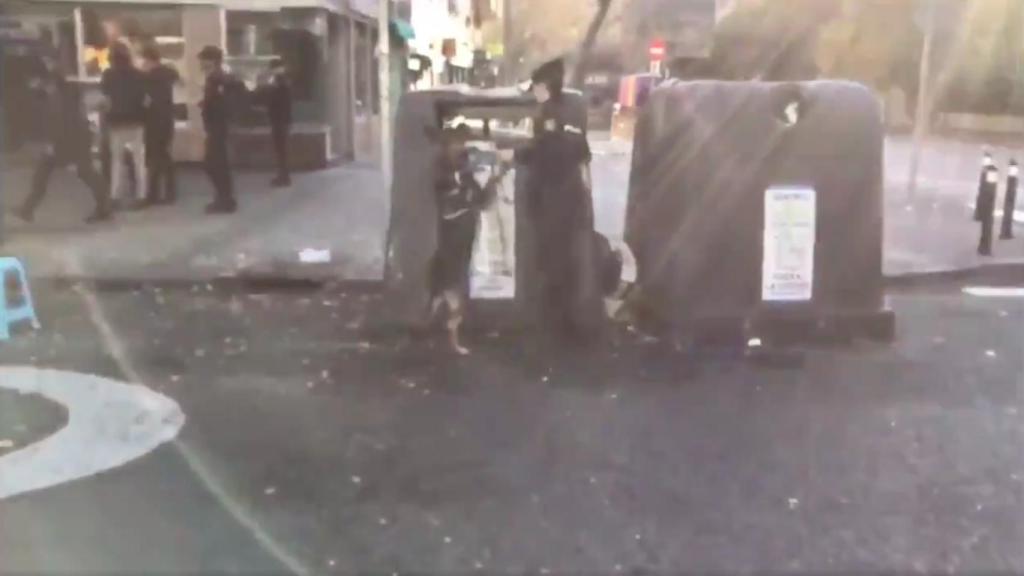 La unidad canina supervisa los alrededores del Santiago Bernabéu