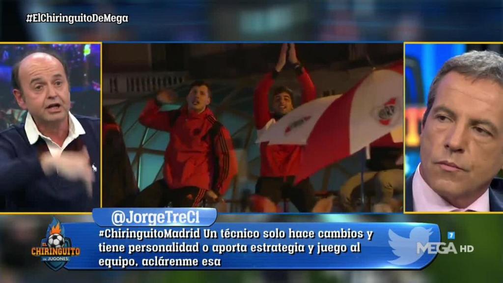 Juanma en el chiringuito Foto: Twitter (@elchiringuitotv)